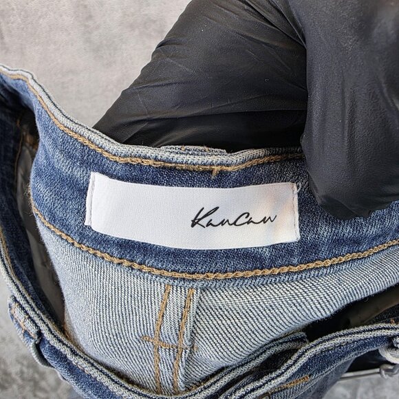 KanCan Holly High Rise Flare Jeans Womens 12 Light Stone Blue Stretch Denim New - Picture 11 of 13